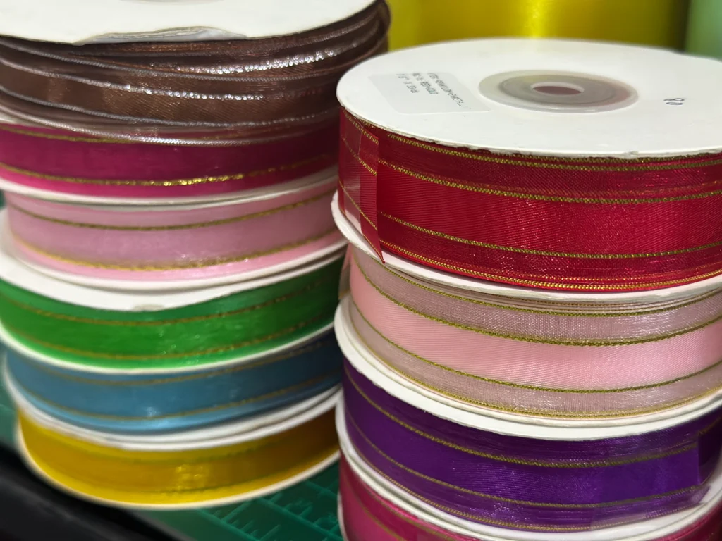 Organza ribbons in different colors
